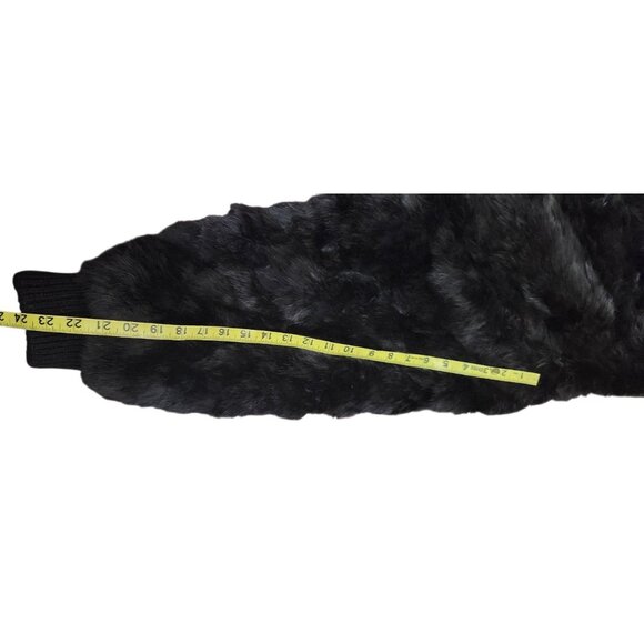 Niki Real Rabbit Fur Bomber Jacket Women’s Size L Black Genuine Fur Short Coat L - Picture 15 of 16